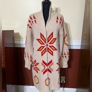 Sundance Nordic Lambswool Blend Sweater Coat Size Small